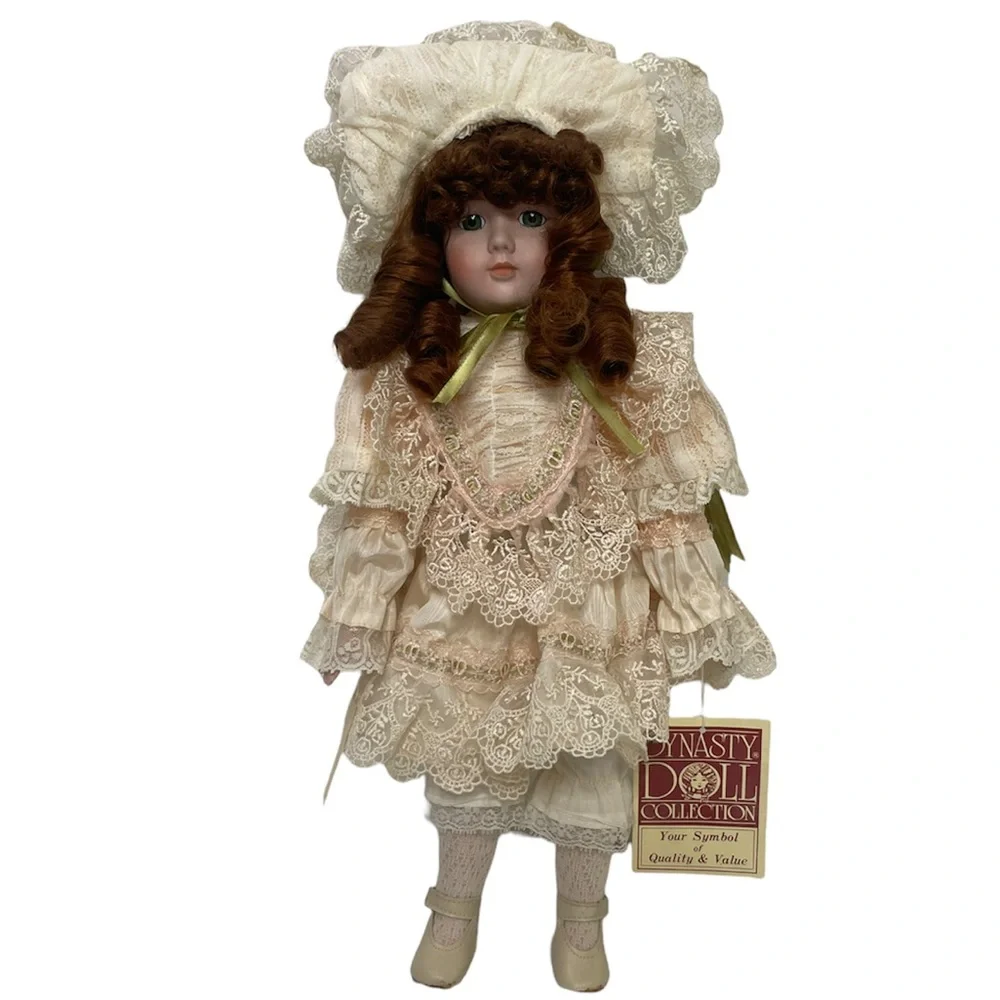 Vintage Doll Dynasty Doll Collection Leah Victorian Cottagecore Porcelain Bisque